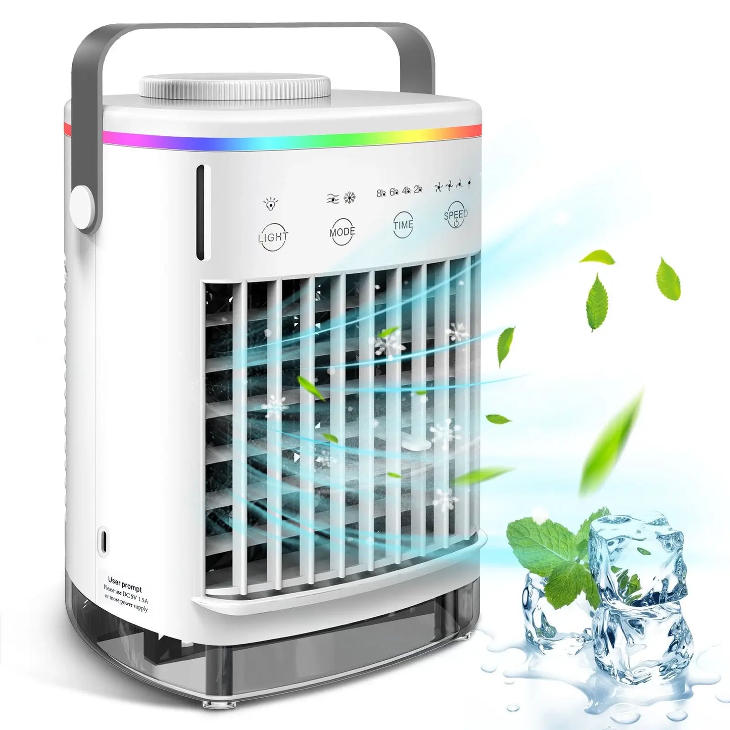 white portable usb personal air cooler