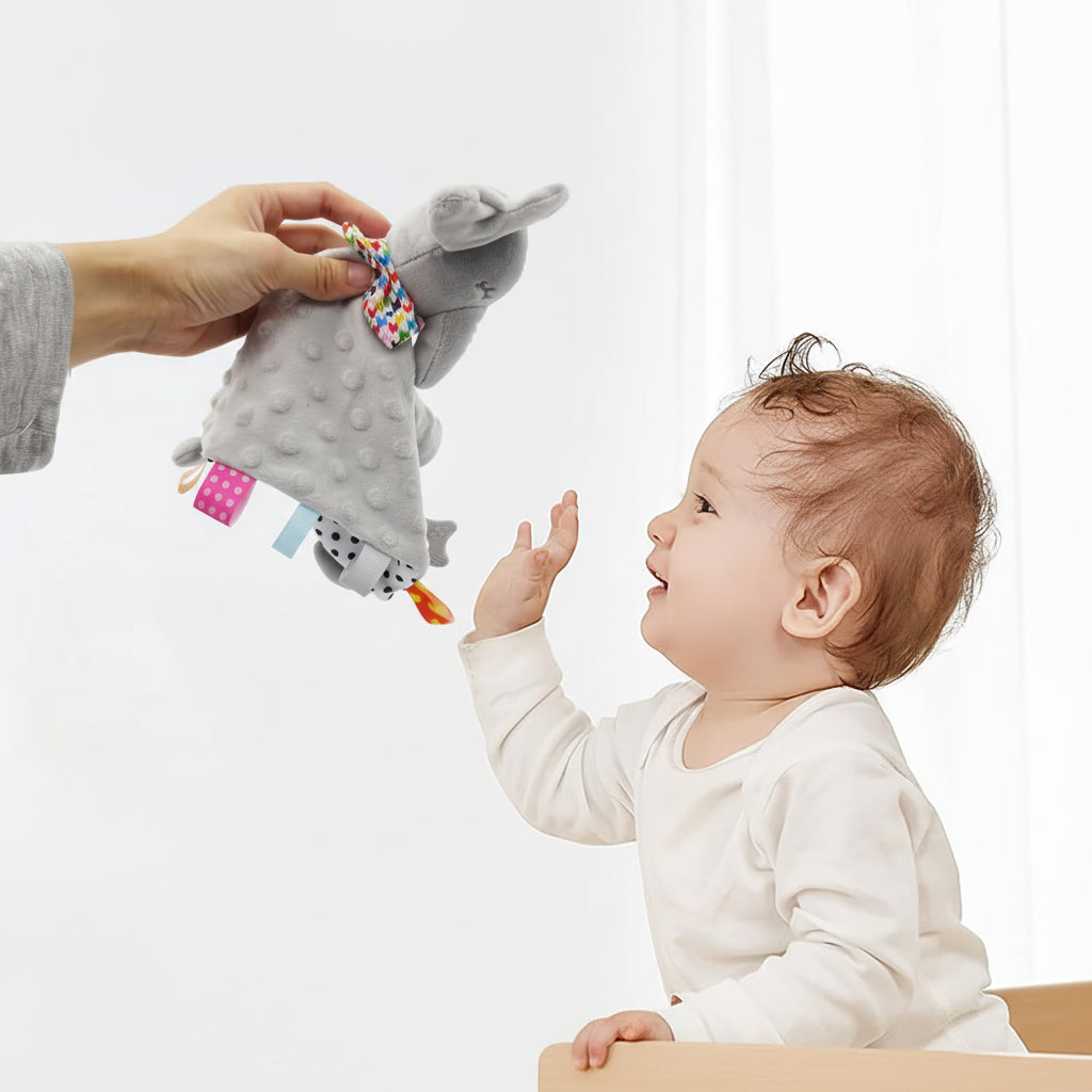 Baby Security Blanket Elephant Plush Lovey Comforter