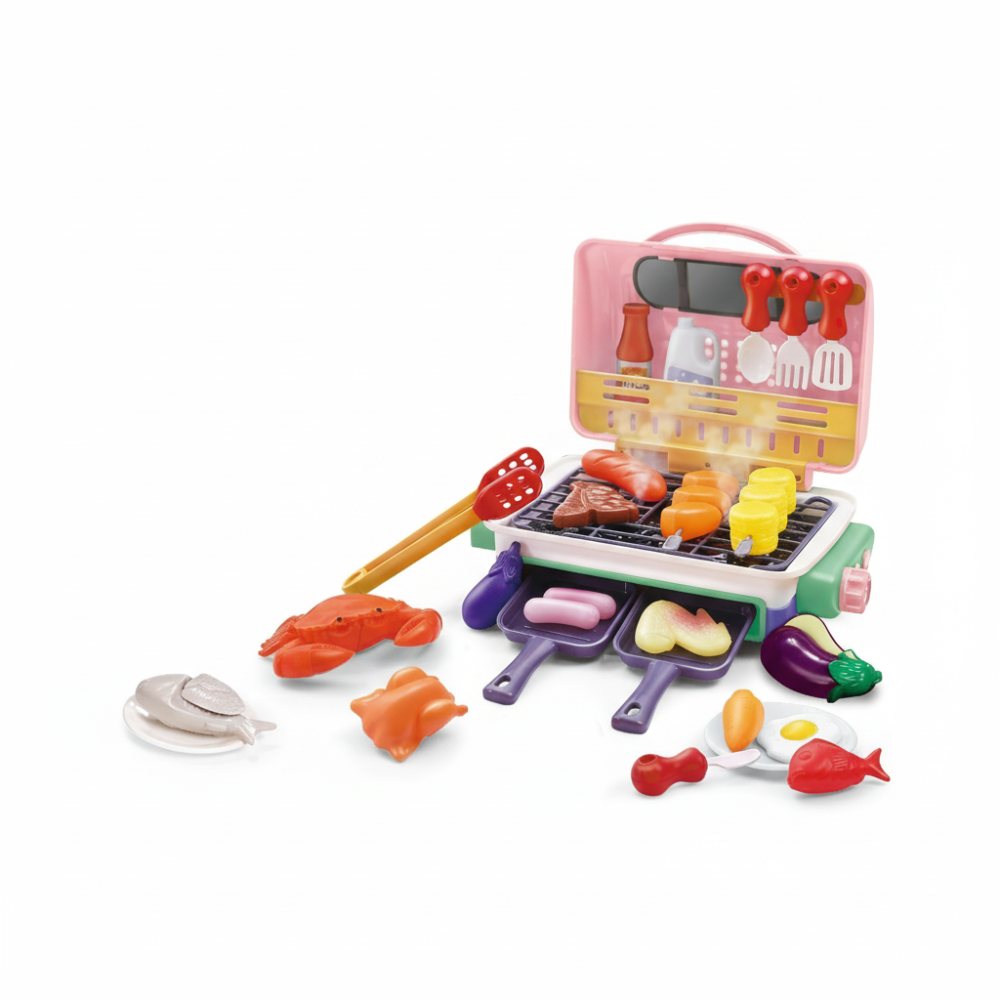 Kids BBQ Grill Set Color Changing Food Smoke Effect