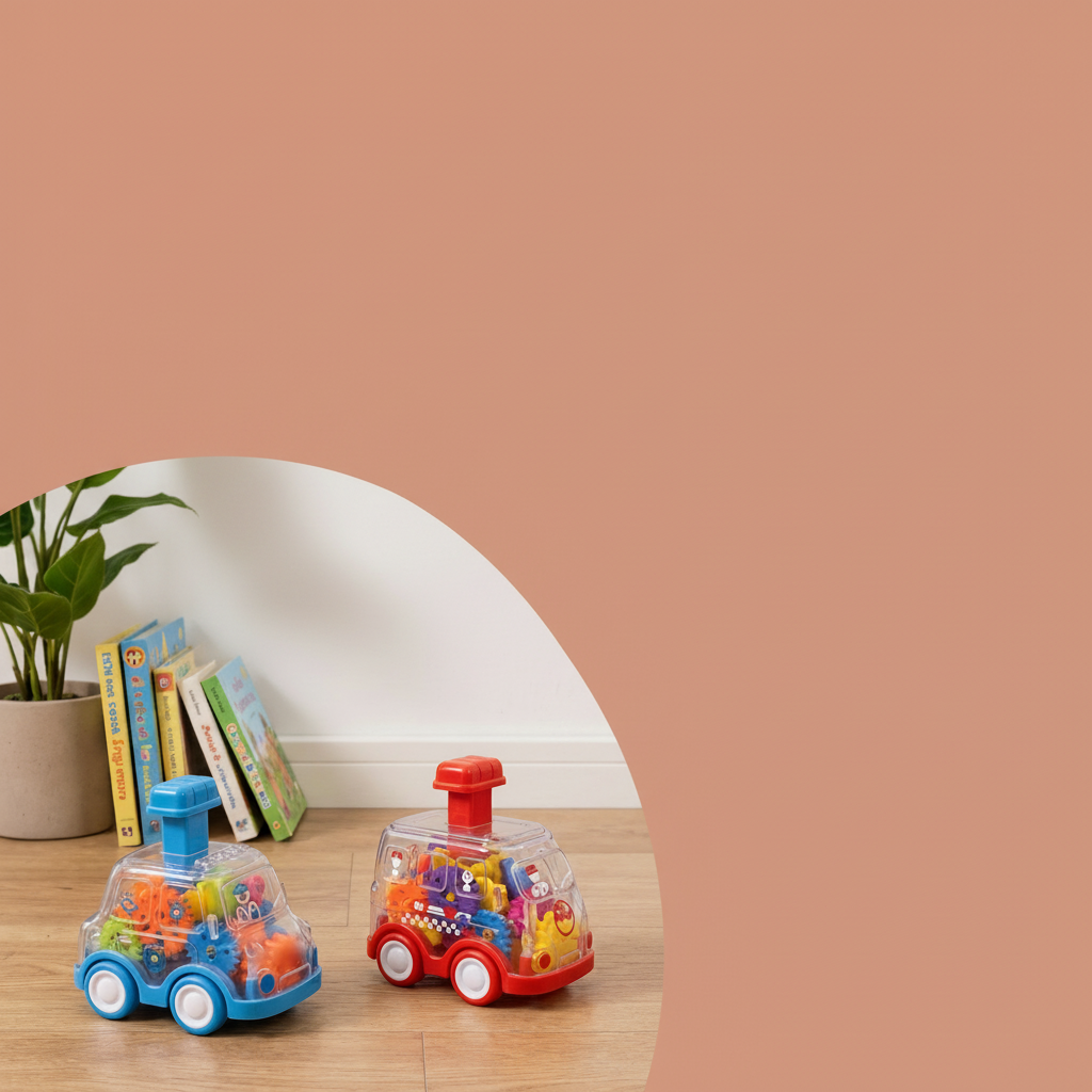 Gear Mechanism Push Go Toy Cars Kids Colorful Educational