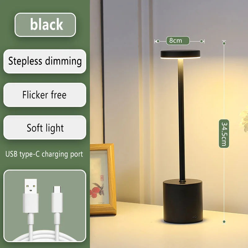 LED Table Lamp Hotel Wireless Rechargeable Desk Lamp