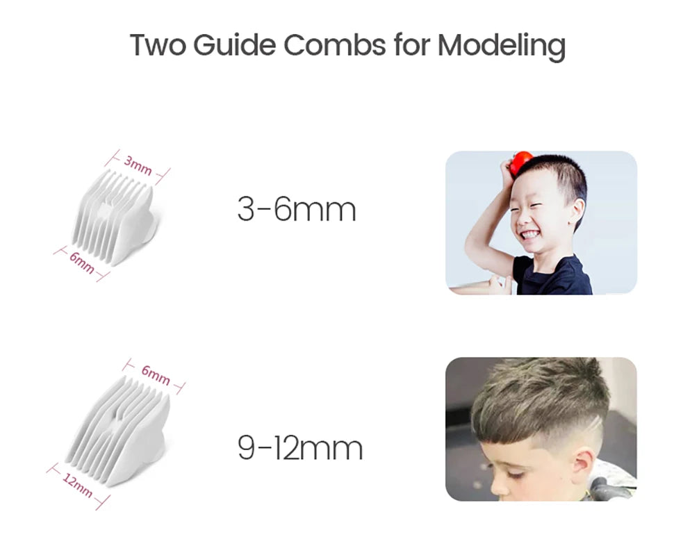 Baby Hair Clipper Quiet Electric Rechargeable Kids Trimmer