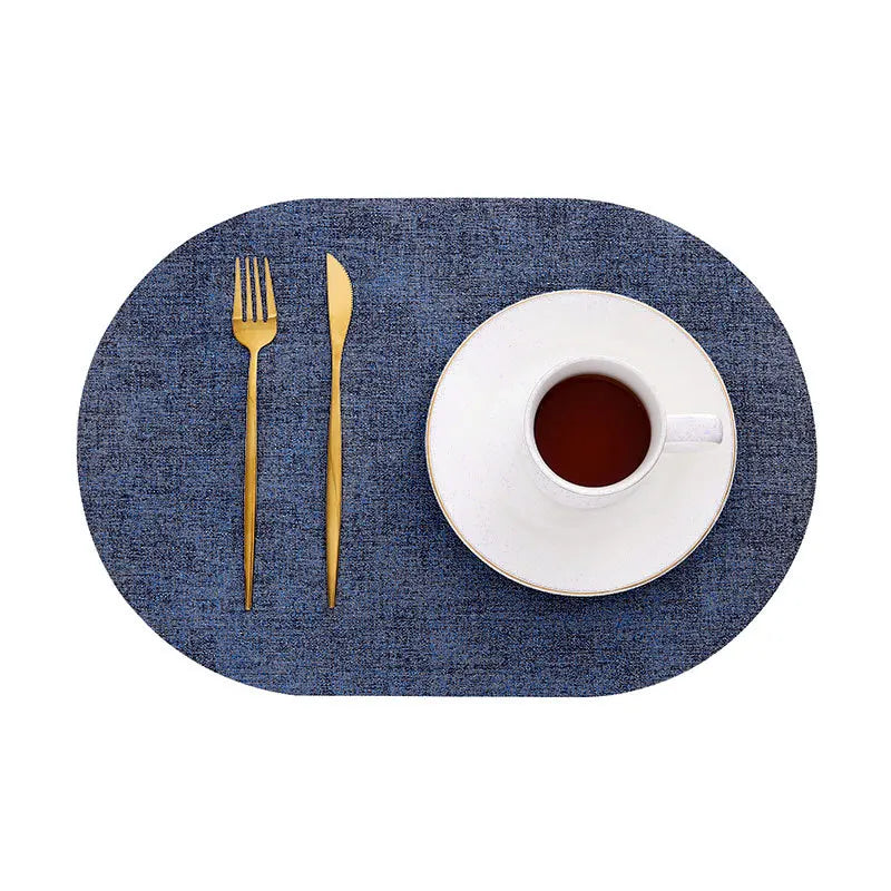 LinoMat | Oval Faux Leather Placemats | Heat Resistant & Non-Slip