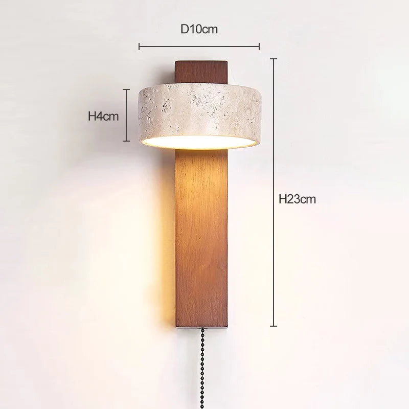 French Wabi-Sabi Headboard Light with Pull Switch