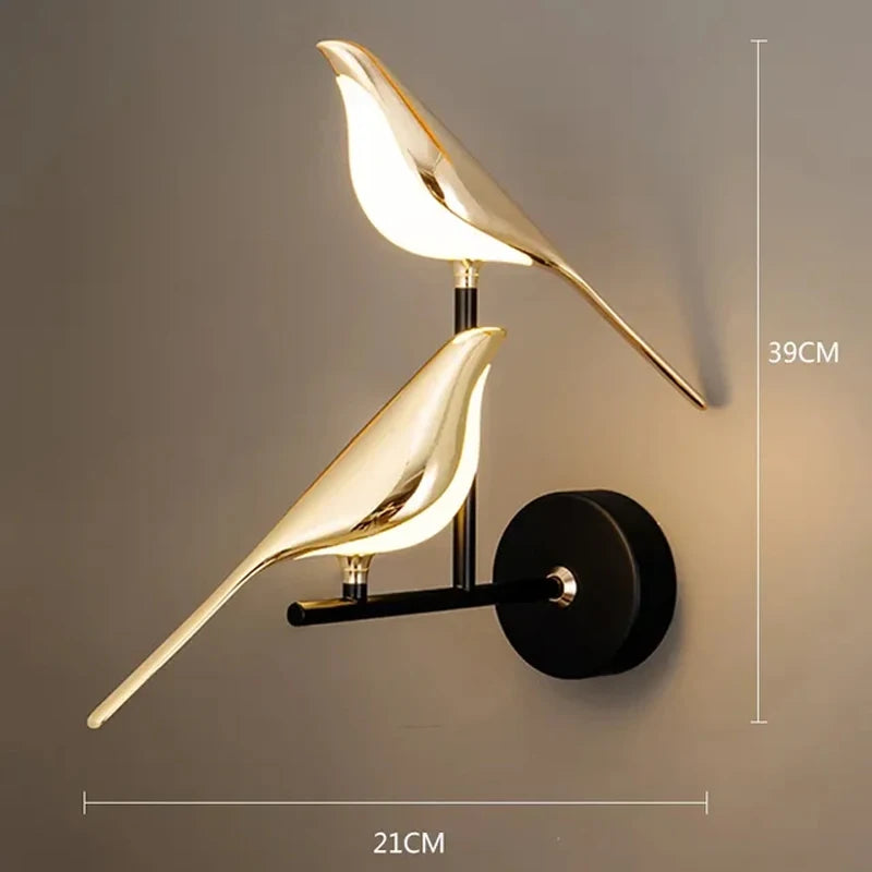 Modern LED Wall Lamp Magpie Bird Indoor Lighting