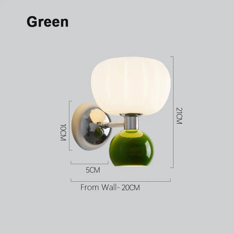 Nordic Pumpkin Wall Lamp | Modern Glass & Metal Sconce