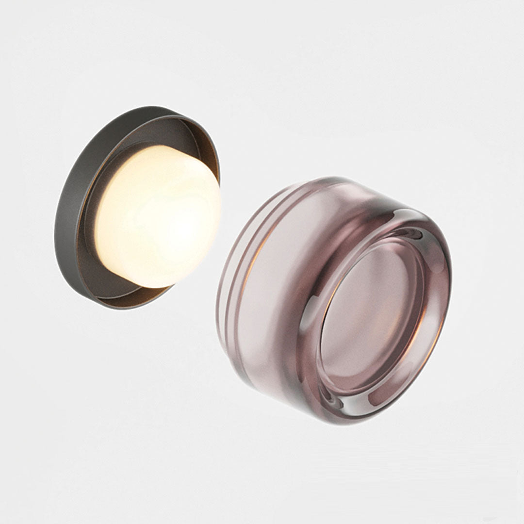Applique Murale LED Dimple, Verre Texturé, Ø10-12cm