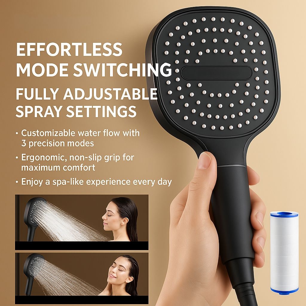 Shower Head High Pressure Filtered Handheld Multi Spray - Image 8