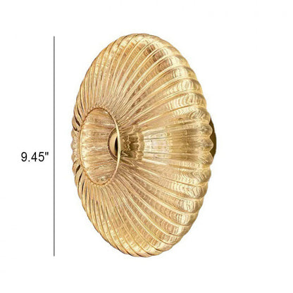 Nordic Vintage Glass Wall Sconce | Striped Round Disc Light