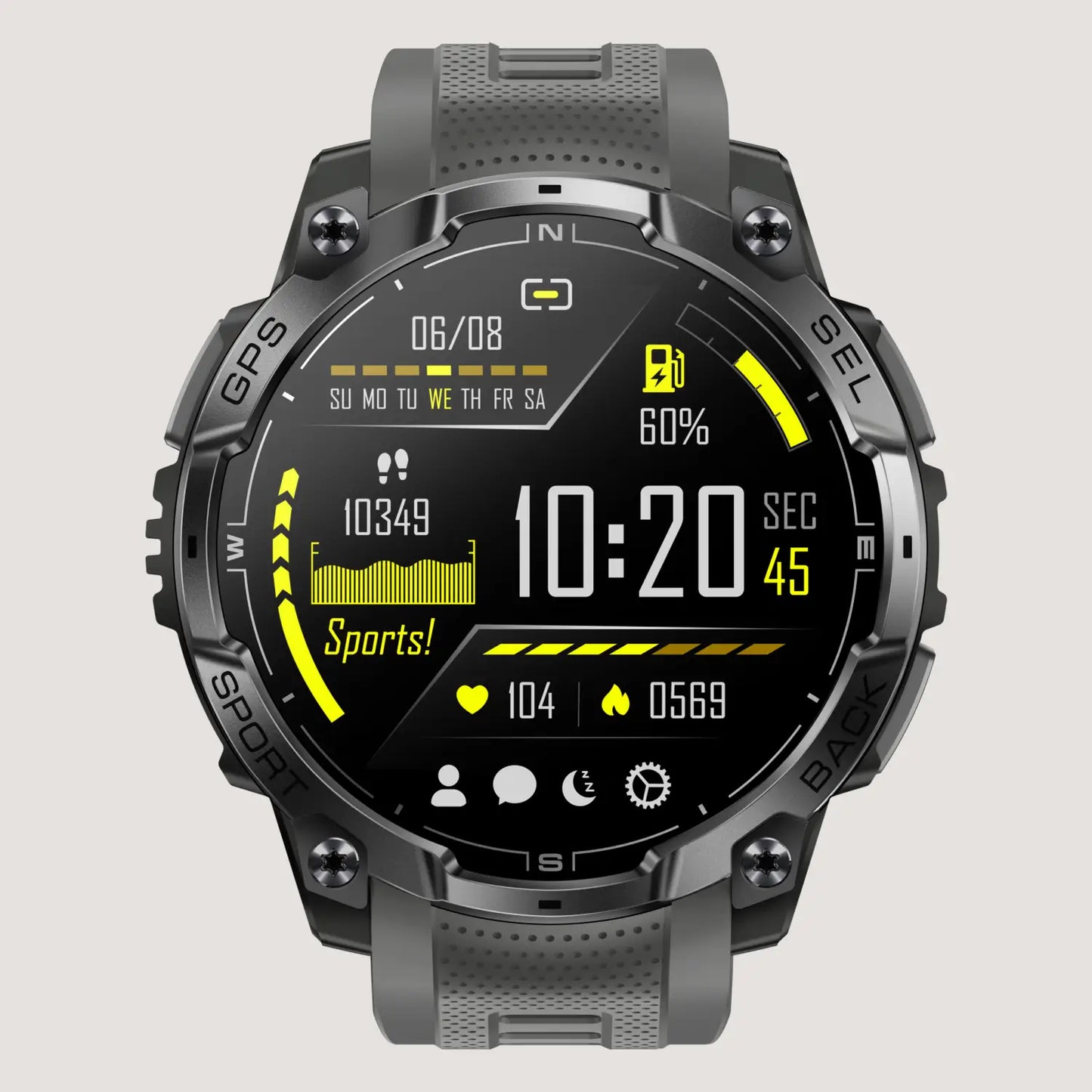 Tough Smartwatch for Men with LED Torch
