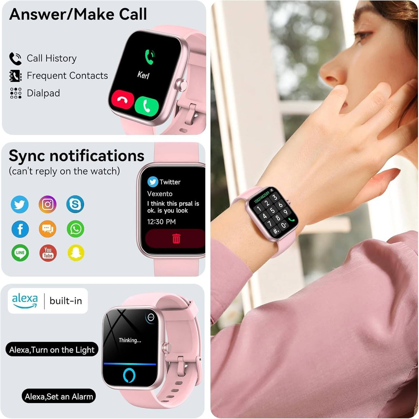 Sleek Ladies Smartwatch with Alexa Built-in