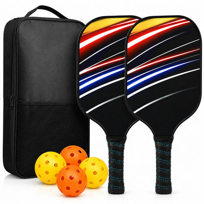 Pickleball Paddle Set Lightweight Graphite Rackets Balls