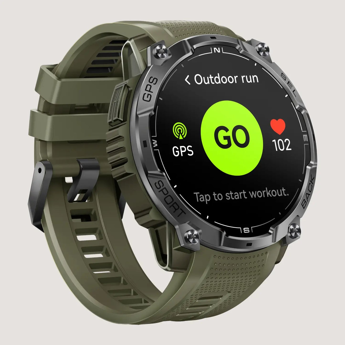 Tough Smartwatch for Men with LED Torch