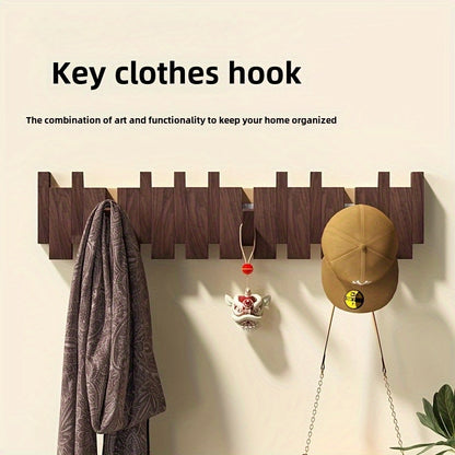Wooden Wall Hooks | Foldable Piano Key Design Hanger Rack