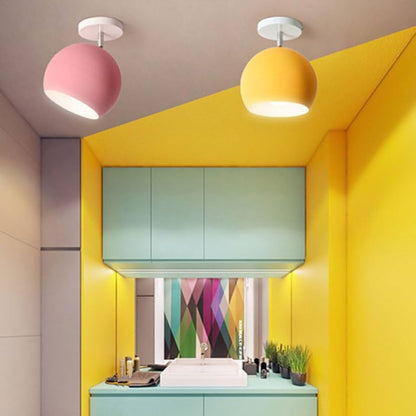 Nordic Macaron Ceiling Light | Modern Round Aluminium Lamp