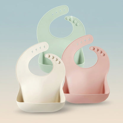 Baby Bib Silicone Adjustable Waterproof Feeding Bib