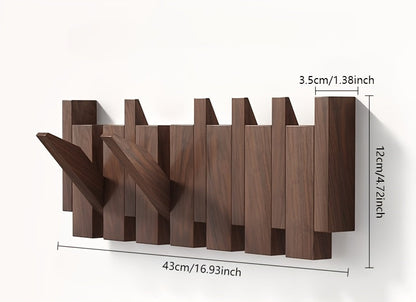 Wooden Wall Hooks | Foldable Piano Key Design Hanger Rack