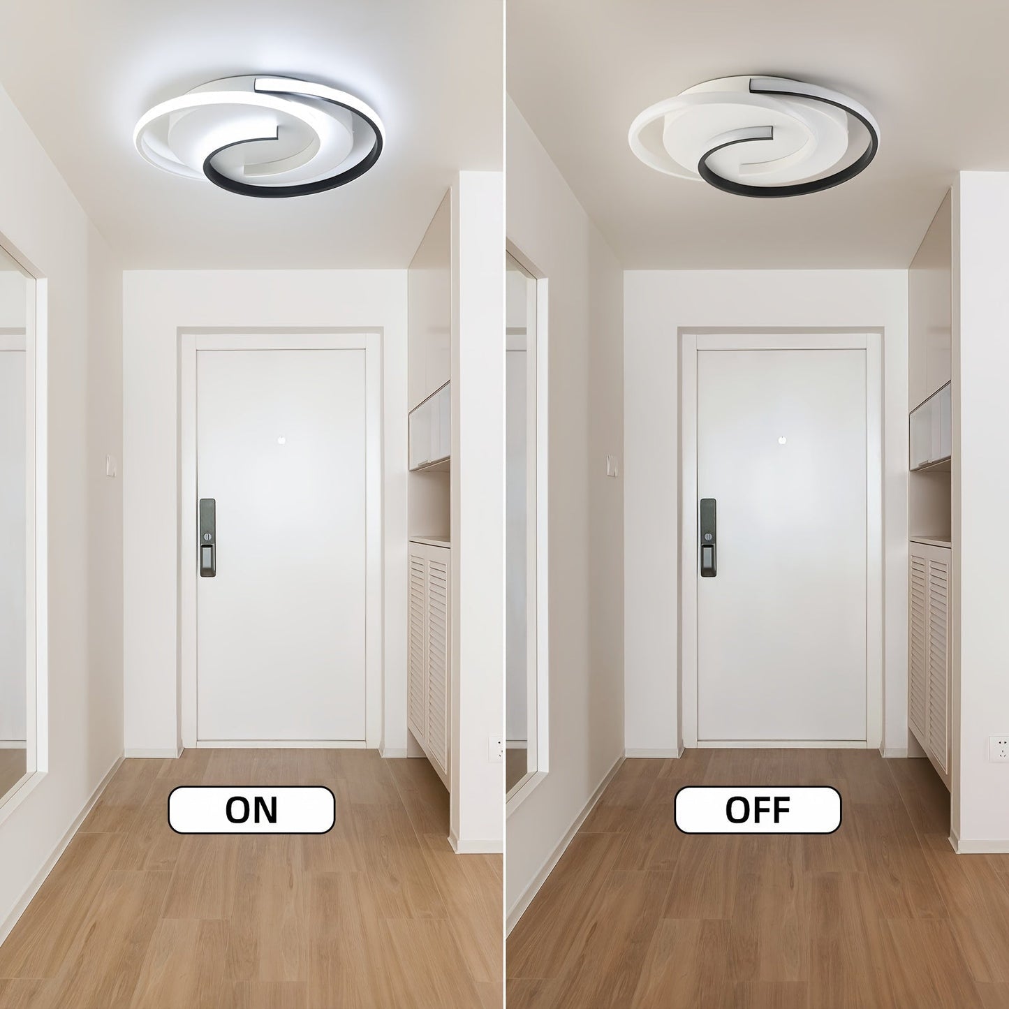 Modern Spiral LED Ceiling Light | Minimalist Round Flush Mount Fixture