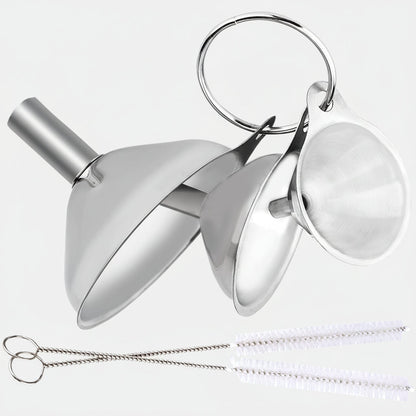 Stainless Steel Funnel Set 3 Sizes Kitchen Bottles Spices