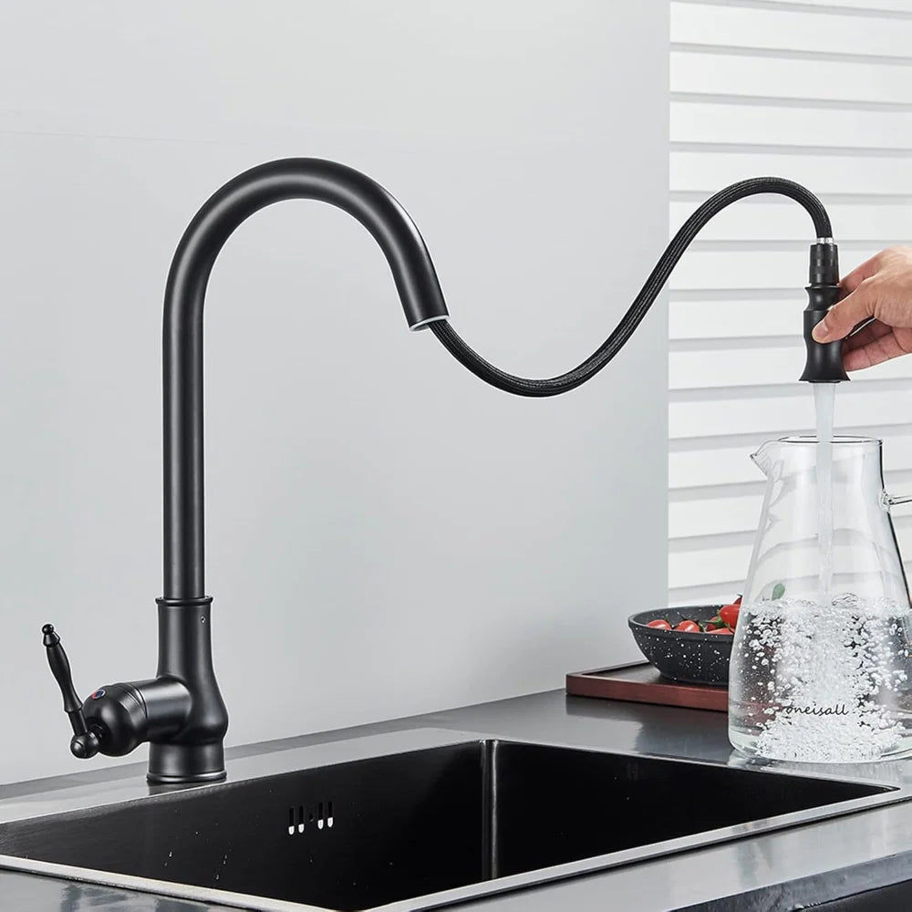 Kitchen Faucet Brass Vintage Swivel Spout Mixer