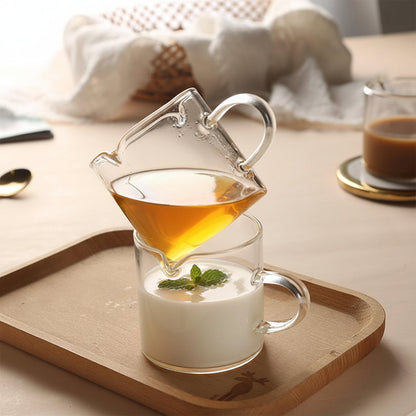 Espresso Cups Glass Double Spout Measuring Cup 4oz Coffee Pitcher