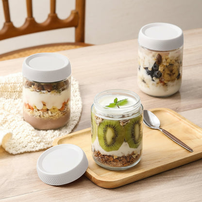Glass Food Storage Jars Airtight Stackable Kitchen Containers Set