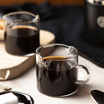 Espresso Cups Glass Double Spout Measuring Cup 4oz Coffee Pitcher
