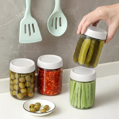 Glass Food Storage Jars Airtight Stackable Kitchen Containers Set