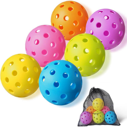 Pickleball Balls Outdoor Durable High Visibility 6 Pack Set