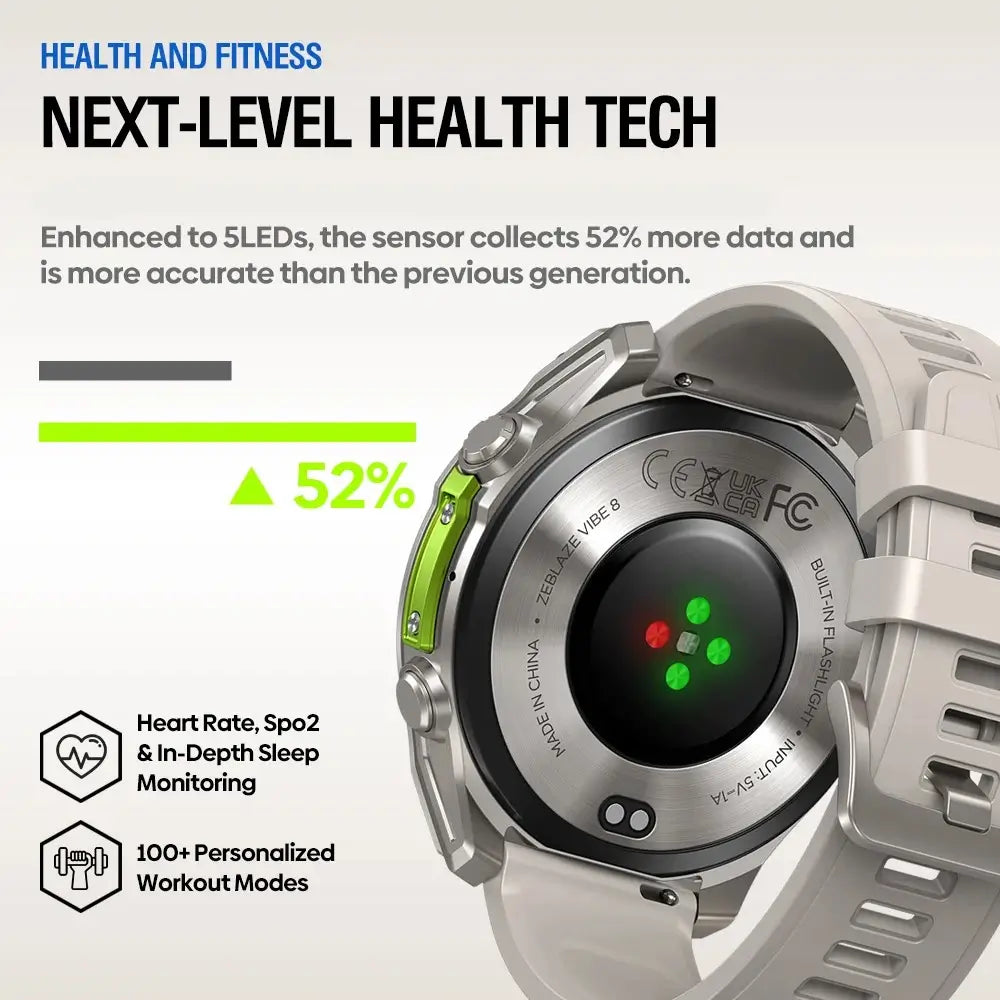 Rugged AMOLED Smartwatch with LED Flashlight
