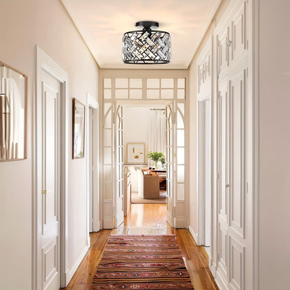 Modern Crystal Semi Flush Mount Ceiling Light | Elegant Decorative Fixture