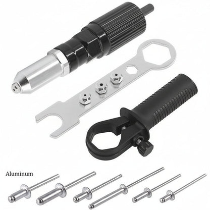 Rivet Gun Drill Adapter Kit Interchangeable Nozzles