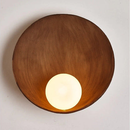 Modern Minimalist Round Wall Sconce | Resin & Iron Accent Light