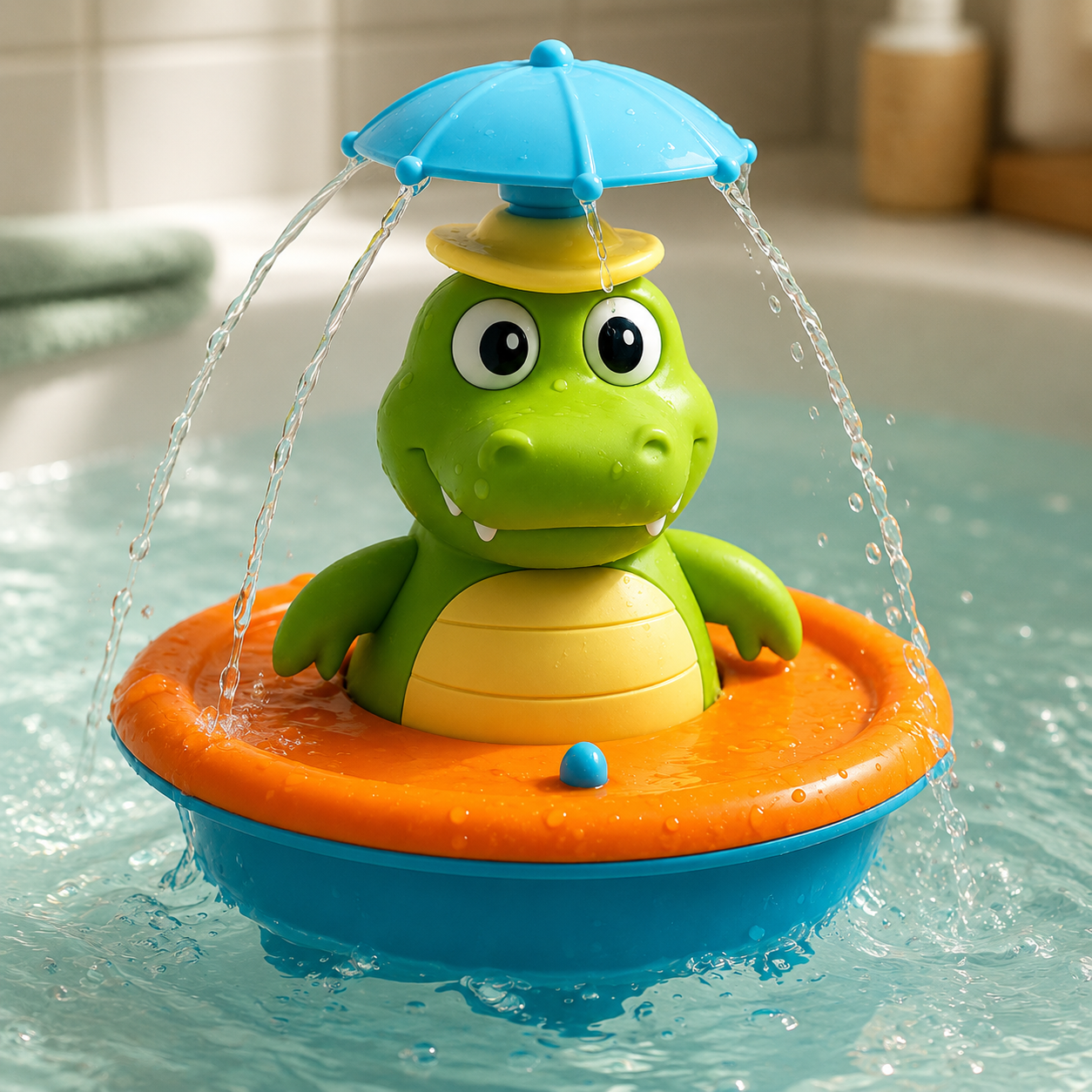 Bath Toy Toddlers Colorful Lights Floating Water Spraying