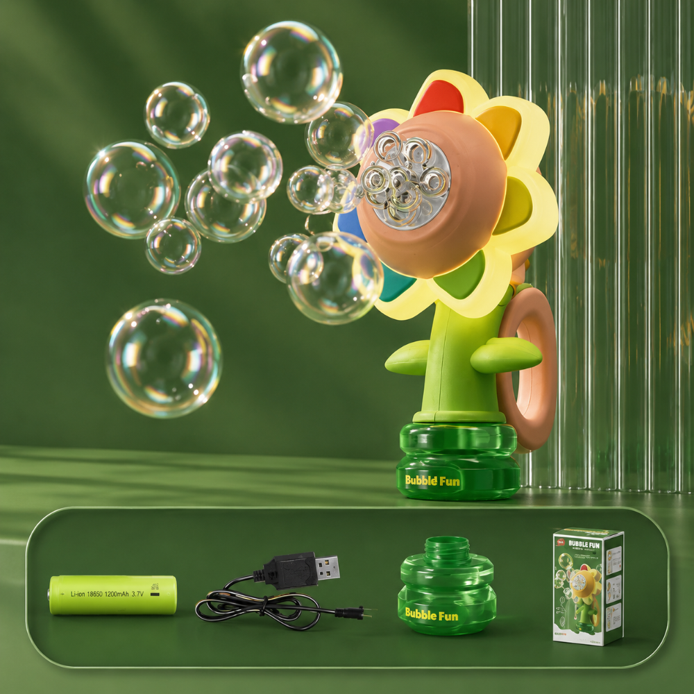 Bubble Machine Flower Bubble Blower Kids Automatic Toy