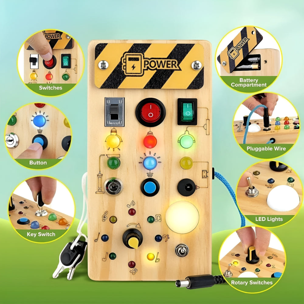 Busy Board Sensory Toy Wooden Activity Panel Toddler Learning Toy