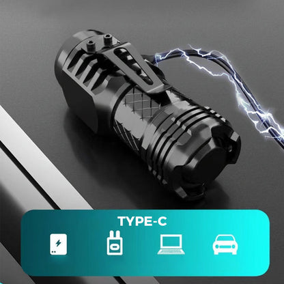 Mini Flashlight LED Compact Rechargeable Waterproof Handheld Torch