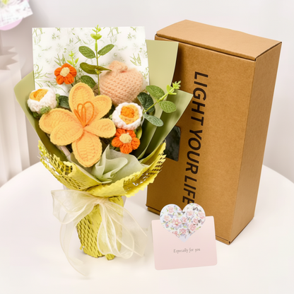 Flower Bouquet Knitted Tulip Home Display Decor