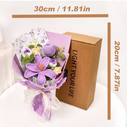 Flower Bouquet Knitted Tulip Home Display Decor