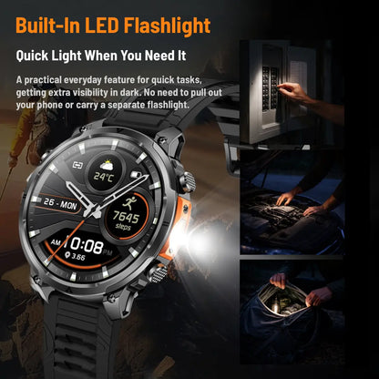 rugged smartwatch flashlight