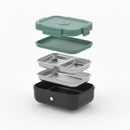 Electric Lunch Box Portable Heated Food Container Stainless Steel