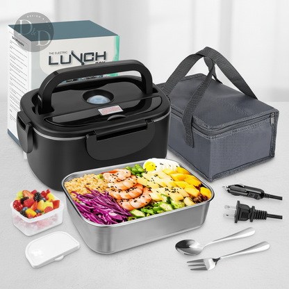 Electric Lunch Box Portable Heated Food Container Stainless Steel