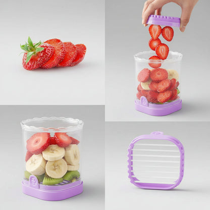 Fruit Slicer 8 Blades Easy Use Strawberry Cutter Fruit Salad