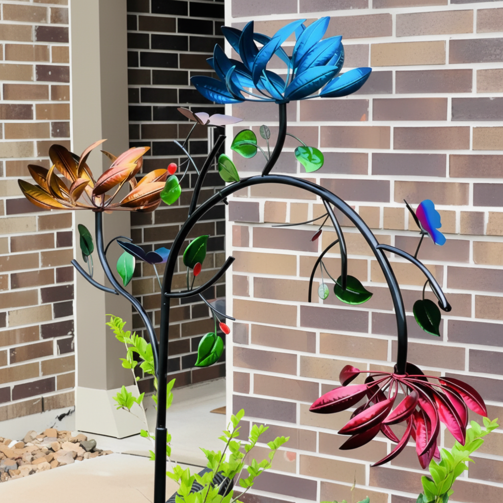 Wind Chime Outdoor Colorful Garden Spinner Butterfly Design