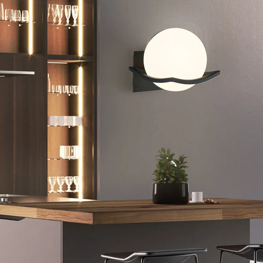 Modern European Glass Globe Sconce Wall Light