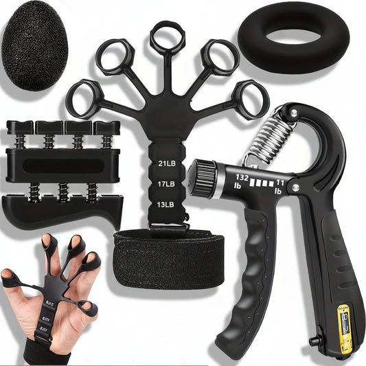 Hand Gripper Forearm Strength Trainer Adjustable Metal Workout Set