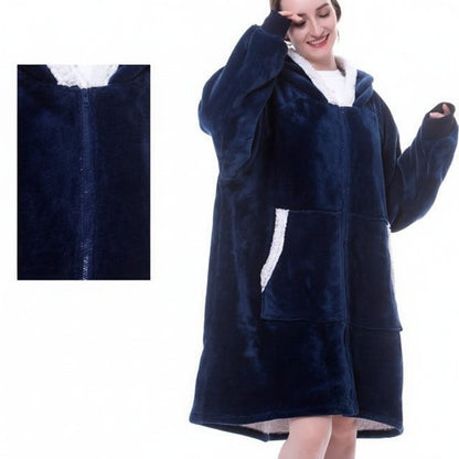 Wearable  Cozy Blanket Hooded Thick Warm Blanket
