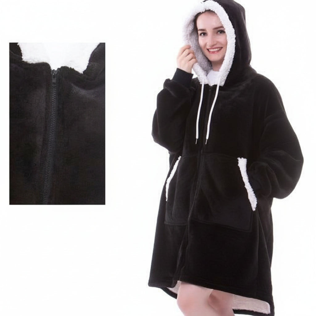 Wearable  Cozy Blanket Hooded Thick Warm Blanket