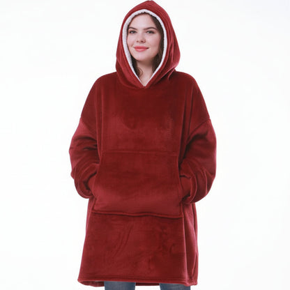 Wearable  Cozy Blanket Hooded Thick Warm Blanket