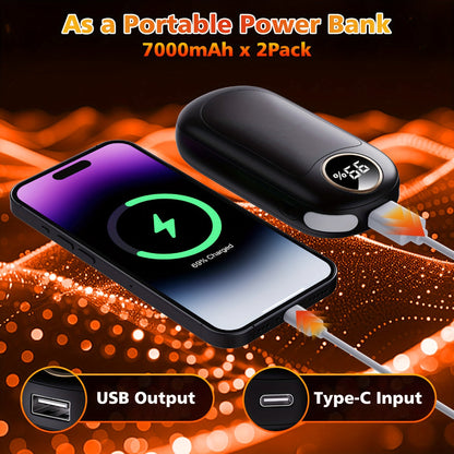 Hand Warmer Electric Rechargeable Pocket Heater Dual Pack